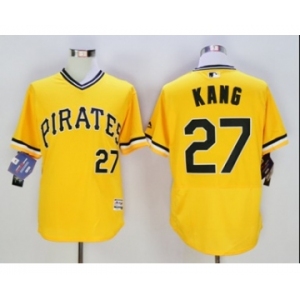 Men Pittsburgh Pirates #27 Jung Ho Kang Majestic yellow Flexbase Authentic Collection Player Jersey