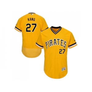 Men Pittsburgh Pirates #27 Jung-ho Kang Gold Flexbase Authentic Collection Stitched MLB Jersey