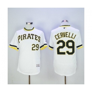 Men Pittsburgh Pirates #29 Francisco Cervelli Majestic White Flexbase Authentic Collection Cooperstown Player Jersey