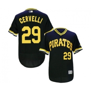 Men Pittsburgh Pirates #29 Francisco Cervelli Majestic black Flexbase Authentic Collection Cooperstown Player Jersey