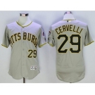 Men Pittsburgh Pirates #29 Francisco Cervelli Majestic grey Flexbase Authentic Collection Player Jersey