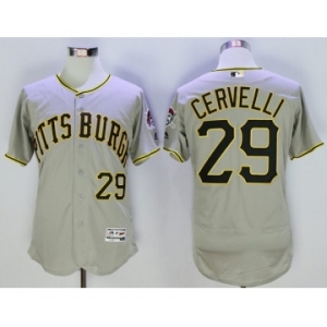 Men Pittsburgh Pirates #29 Francisco Cervelli Majestic grey Flexbase Authentic Collection Player Jersey