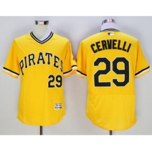 Men Pittsburgh Pirates #29 Francisco Cervelli Majestic yellow Flexbase Authentic Collection Player Jersey