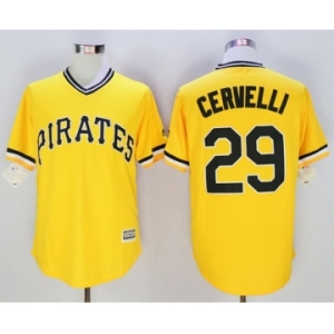 Men Pittsburgh Pirates #29 Francisco Cervelli Majestic yellow Official Cool Base Player Jersey