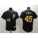 Men Pittsburgh Pirates #45 Gerrit Cole Majestic Black Flexbase Authentic Collection Player Jersey