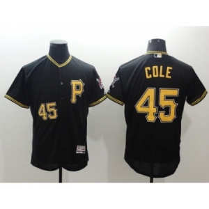 Men Pittsburgh Pirates #45 Gerrit Cole Majestic Black Flexbase Authentic Collection Player Jersey
