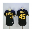 Men Pittsburgh Pirates #45 Gerrit Cole Majestic black Flexbase Authentic Collection Cooperstown Player Jersey