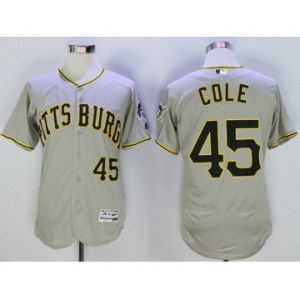 Men Pittsburgh Pirates #45 Gerrit Cole Majestic white Flexbase Authentic Collection Player Jersey