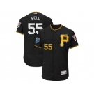 Men Pittsburgh Pirates #55 Josh Bell Majestic Black 2018 Spring Training Flex Base Player Jersey