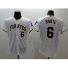 Men Pittsburgh Pirates #6 Starling Marte Majestic White Flexbase Authentic Collection Player Jersey