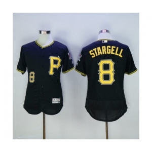 Men Pittsburgh Pirates #8 Willie Stargell Majestic Black Flexbase Authentic Collection Player Jersey