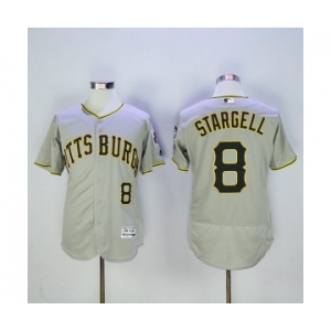 Men Pittsburgh Pirates #8 Willie Stargell Majestic Grey Flexbase Authentic Collection Player Jersey