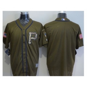 Men Pittsburgh Pirates Blank Green Salute to Service Stitched Baseball Jersey
