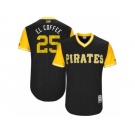 Men's 2017 Little League World Series Pirates #25 Gregory Polanco El Coffee Black Jersey