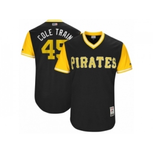 Men's 2017 Little League World Series Pirates #45 Gerrit Cole Cole Train Black Jersey