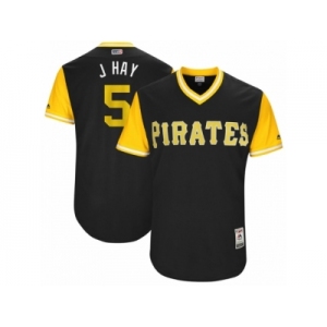 Men's 2017 Little League World Series Pirates #5 Josh Harrison J Hay Black Jersey