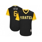 Men's 2017 Little League World Series Pirates #6 Starling Marte Tato Black Jersey