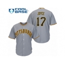 Men's Majestic Pittsburgh Pirates #17 Matt Joyce Replica Grey Road Cool Base MLB Jersey