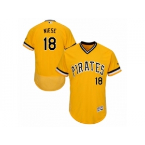 Men's Majestic Pittsburgh Pirates #18 Jon Niese Gold Flexbase Authentic Collection MLB Jersey