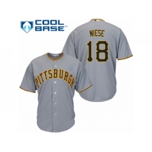 Men's Majestic Pittsburgh Pirates #18 Jon Niese Replica Grey Road Cool Base MLB Jersey