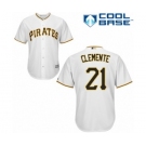 Men's Majestic Pittsburgh Pirates #21 Roberto Clemente Authentic White Home Cool Base MLB Jersey