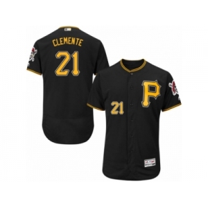 Men's Majestic Pittsburgh Pirates #21 Roberto Clemente Black Flexbase Authentic Collection MLB Jersey