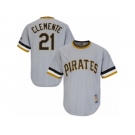 Men's Majestic Pittsburgh Pirates #21 Roberto Clemente Replica Grey Cooperstown Throwback MLB Jersey