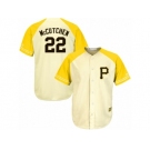Men's Majestic Pittsburgh Pirates #22 Andrew McCutchen Replica Cream Gold Exclusive MLB Jersey