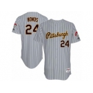 Men's Majestic Pittsburgh Pirates #24 Barry Bonds Replica Grey 1997 Turn Back The Clock MLB Jersey