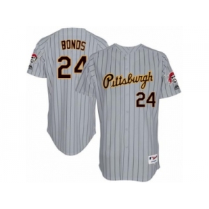 Men's Majestic Pittsburgh Pirates #24 Barry Bonds Replica Grey 1997 Turn Back The Clock MLB Jersey