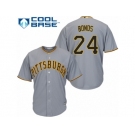 Men's Majestic Pittsburgh Pirates #24 Barry Bonds Replica Grey Road Cool Base MLB Jersey