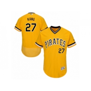 Men's Majestic Pittsburgh Pirates #27 Jung-ho Kang Gold Flexbase Authentic Collection MLB Jersey