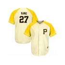 Men's Majestic Pittsburgh Pirates #27 Jung-ho Kang Replica Cream Gold Exclusive MLB Jersey