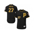 Men's Majestic Pittsburgh Pirates #27 Kent Tekulve Black Flexbase Authentic Collection MLB Jersey