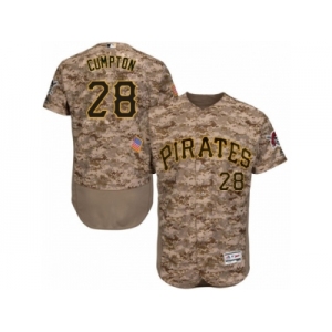 Men's Majestic Pittsburgh Pirates #28 Brandon Cumpton Camo Flexbase Authentic Collection MLB Jersey