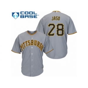 Men's Majestic Pittsburgh Pirates #28 John Jaso Authentic Grey Road Cool Base MLB Jersey