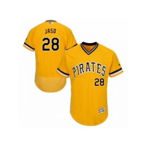 Men's Majestic Pittsburgh Pirates #28 John Jaso Gold Flexbase Authentic Collection MLB Jersey