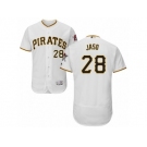 Men's Majestic Pittsburgh Pirates #28 John Jaso White Flexbase Authentic Collection MLB Jersey