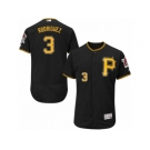 Men's Majestic Pittsburgh Pirates #3 Sean Rodriguez Black Flexbase Authentic Collection MLB Jersey