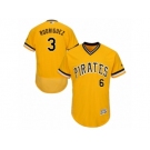 Men's Majestic Pittsburgh Pirates #3 Sean Rodriguez Gold Flexbase Authentic Collection MLB Jersey