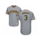 Men's Majestic Pittsburgh Pirates #3 Sean Rodriguez Grey Flexbase Authentic Collection MLB Jersey