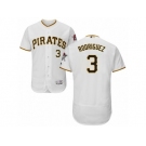 Men's Majestic Pittsburgh Pirates #3 Sean Rodriguez White Flexbase Authentic Collection MLB Jersey