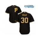 Men's Majestic Pittsburgh Pirates #30 Neftali Feliz Authentic Black Alternate Cool Base MLB Jersey