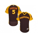 Men's Majestic Pittsburgh Pirates #5 Josh Harrison Brown 2016 All-Star National League BP Authentic Collection Flex Base MLB Jersey