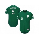 Men's Majestic Pittsburgh Pirates #5 Josh Harrison Green Celtic Flexbase Authentic Collection MLB Jersey