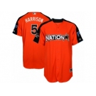 Men's Majestic Pittsburgh Pirates #5 Josh Harrison Replica Orange National League 2017 MLB All-Star MLB Jersey