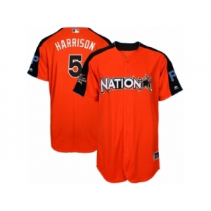 Men's Majestic Pittsburgh Pirates #5 Josh Harrison Replica Orange National League 2017 MLB All-Star MLB Jersey