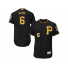 Men's Majestic Pittsburgh Pirates #6 Starling Marte Black Flexbase Authentic Collection MLB Jersey