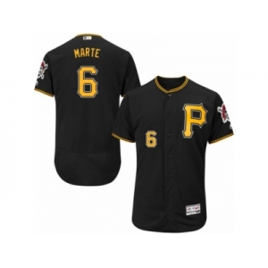 Men's Majestic Pittsburgh Pirates #6 Starling Marte Black Flexbase Authentic Collection MLB Jersey