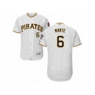 Men's Majestic Pittsburgh Pirates #6 Starling Marte White Flexbase Authentic Collection MLB Jersey